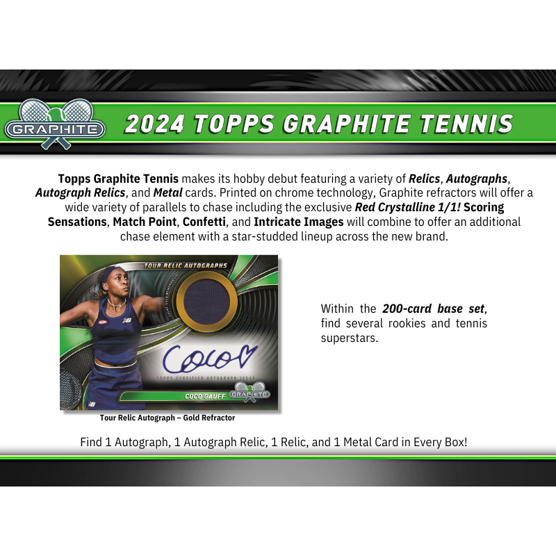 2024 Topps Graphite Tennis Hobby Box、mySite、waistdrama