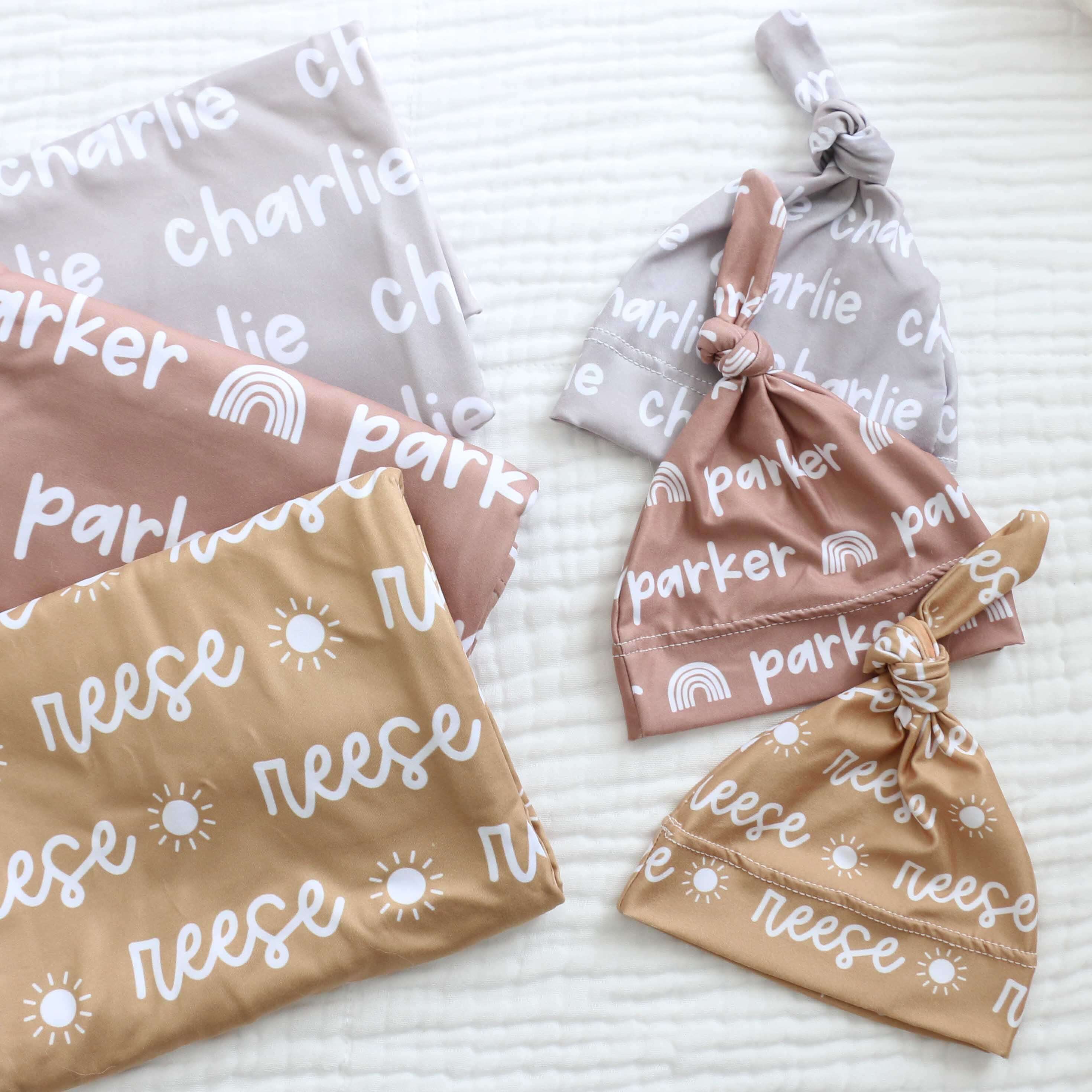  Custom Personalized Baby Name Swaddle Blanket | Graphic Neutrals、mySite、layawaytickets