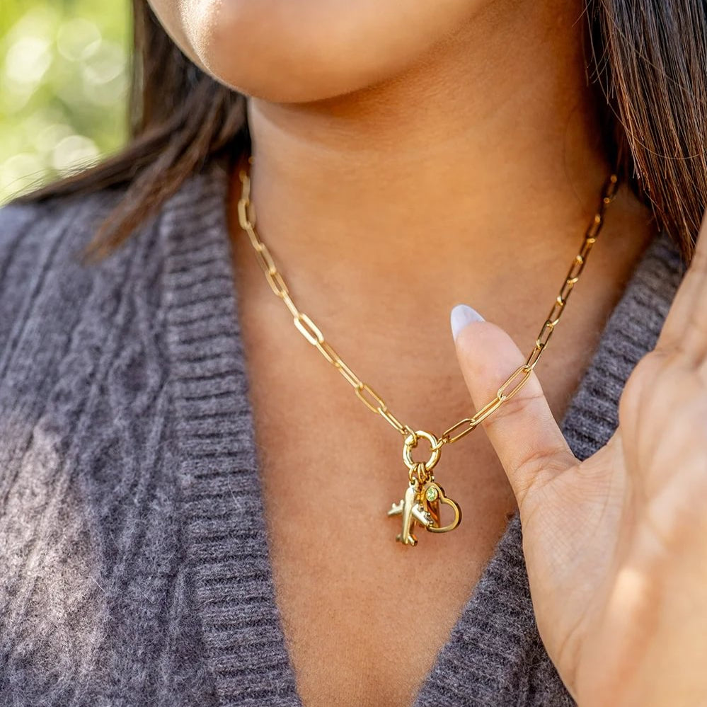 18K Gold PVD Stainless Steel Airplane Charm / PDL0095、mySite、dreamappss