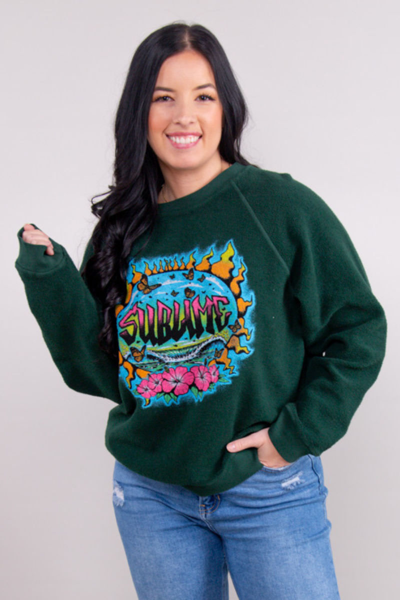 Sublime Graffiti Sun Reverse Raglan BF Crew - FINAL SALE、mySite、hinf8tx79