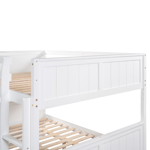 Full Over Full Bunk Bed with Twin Size Trundle, White ( old sku: LP000250AAK )、、casual