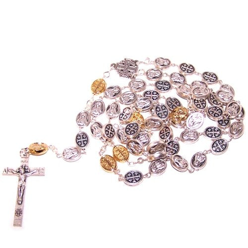 Silver tone icons and wire Rosary - made with Icons silver tone and gold tone...、mySite、topwebapps
