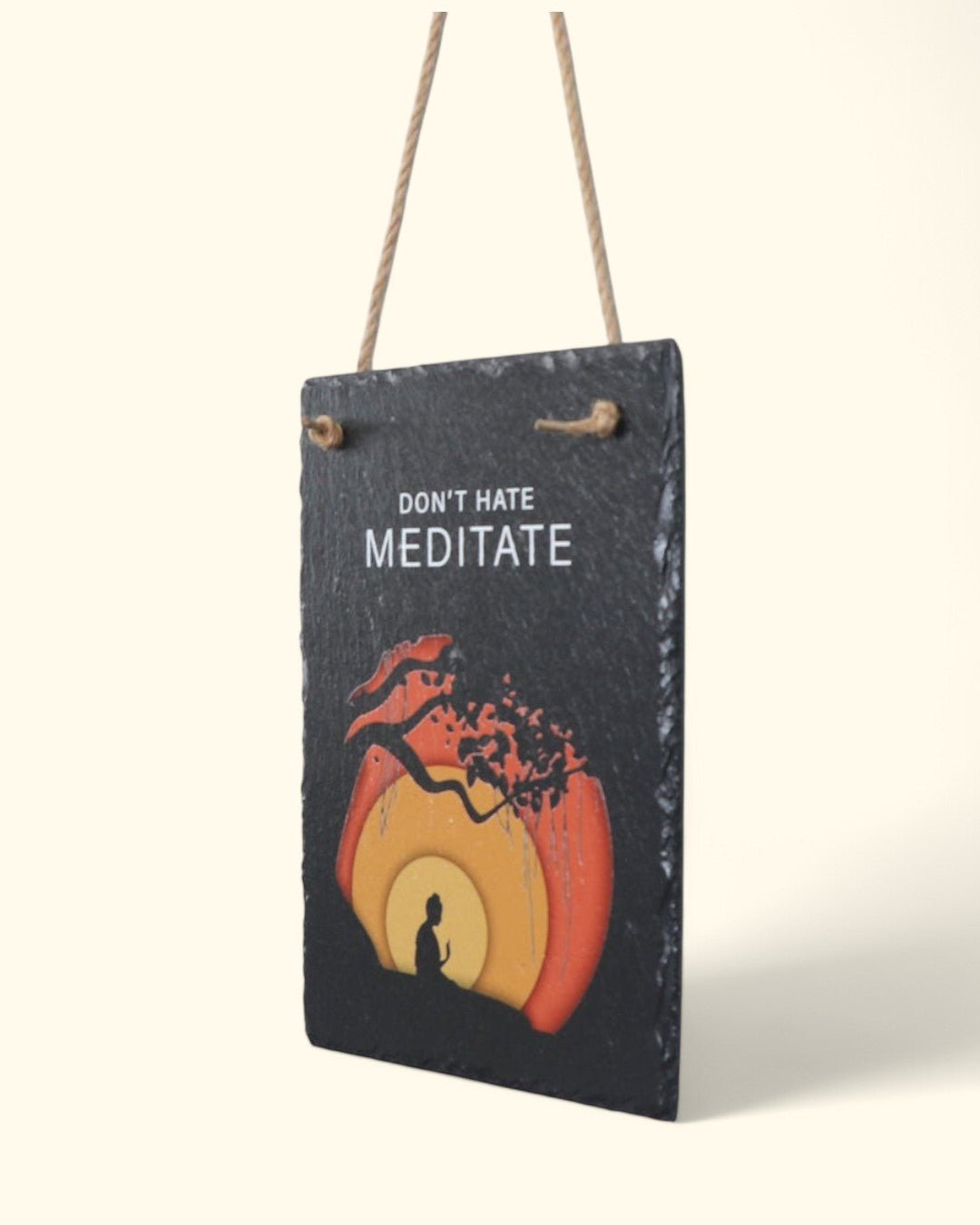 Don't Hate Meditate Bodhi Tree Slate Wall Hanging、mySite、topwebapps
