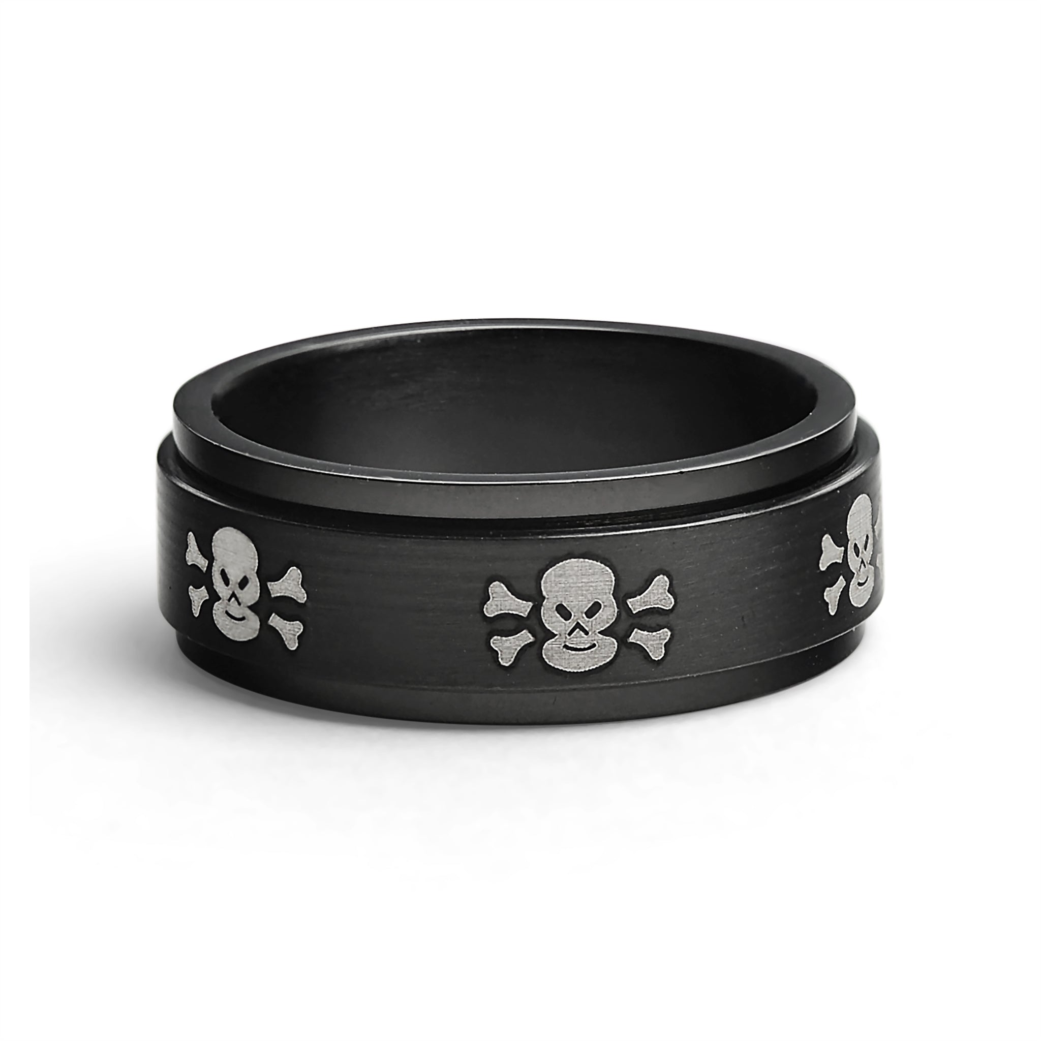 Stainless Steel Black & White Skull Spinner Ring / STC003、mySite、dreamappss