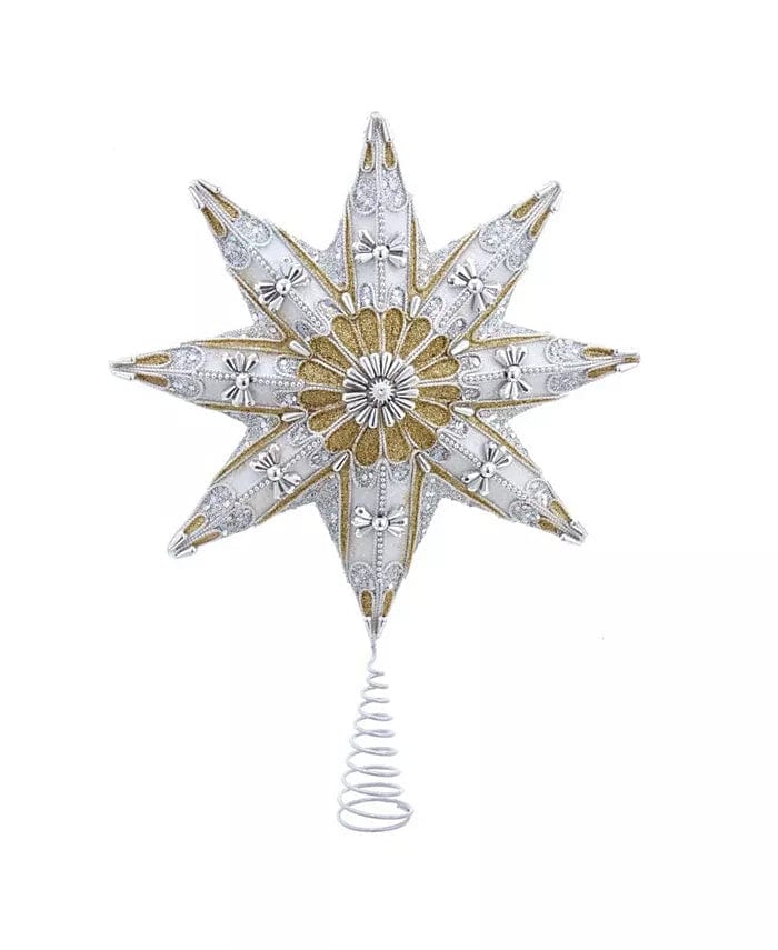 Star Tree Topper 16 8-Point Star Tree Top Christmas Tree Decor Imported、mySite、g9winljtr