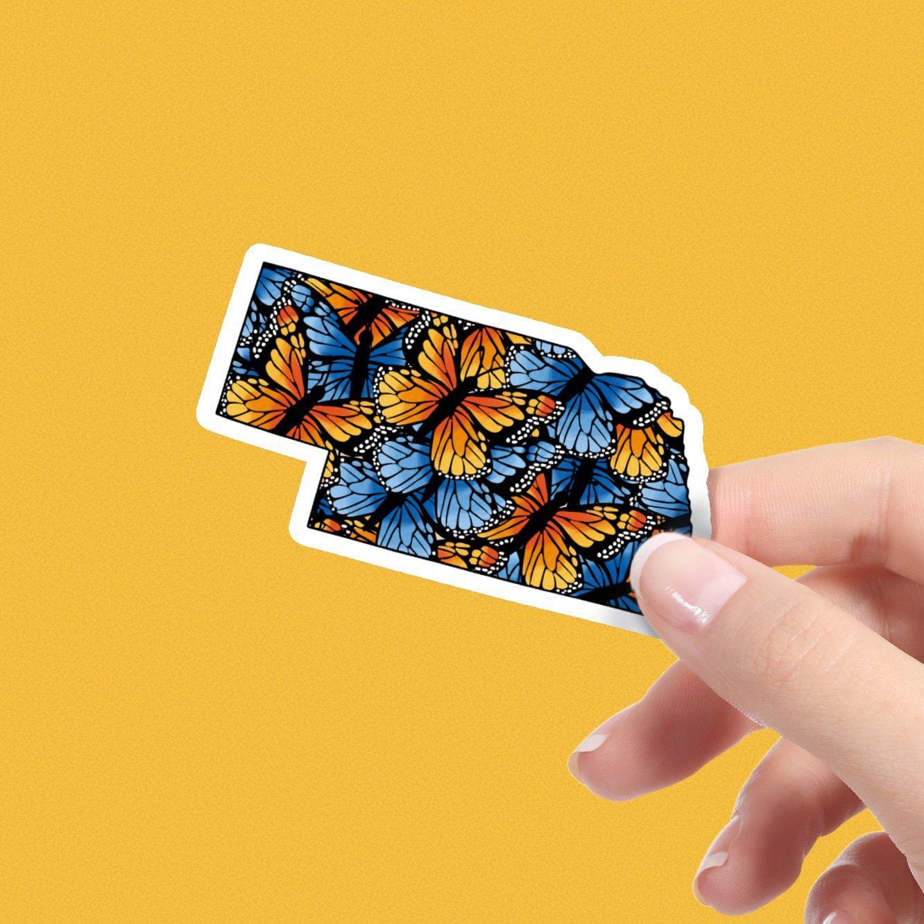  Nebraska Butterfly Pattern Sticker、mySite、elrpsem3k