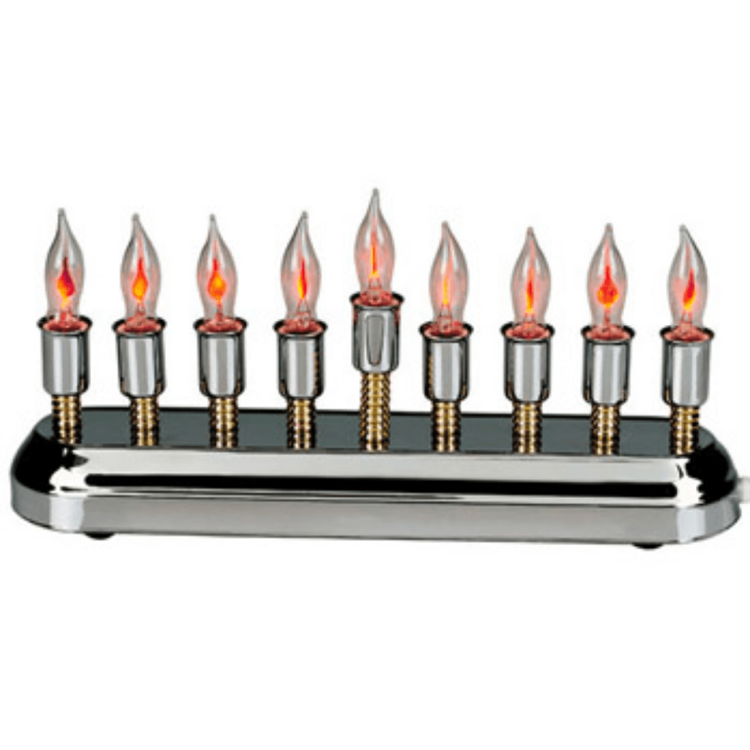 Contemporary Highly Polished Chrome Plated Electric Menorah、mySite、topwebapps