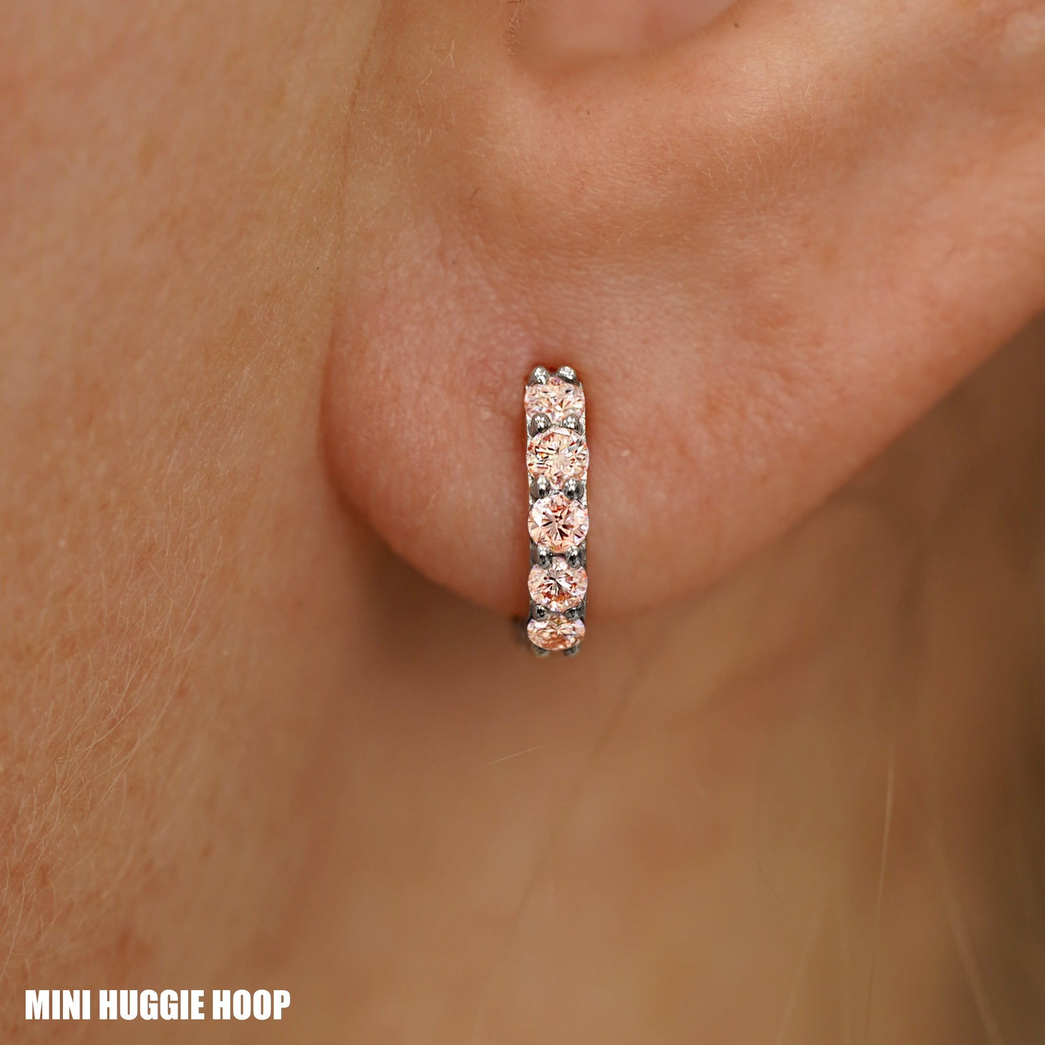 Pink Lab Diamond Huggie Hoop、mySite、hinf8tx79