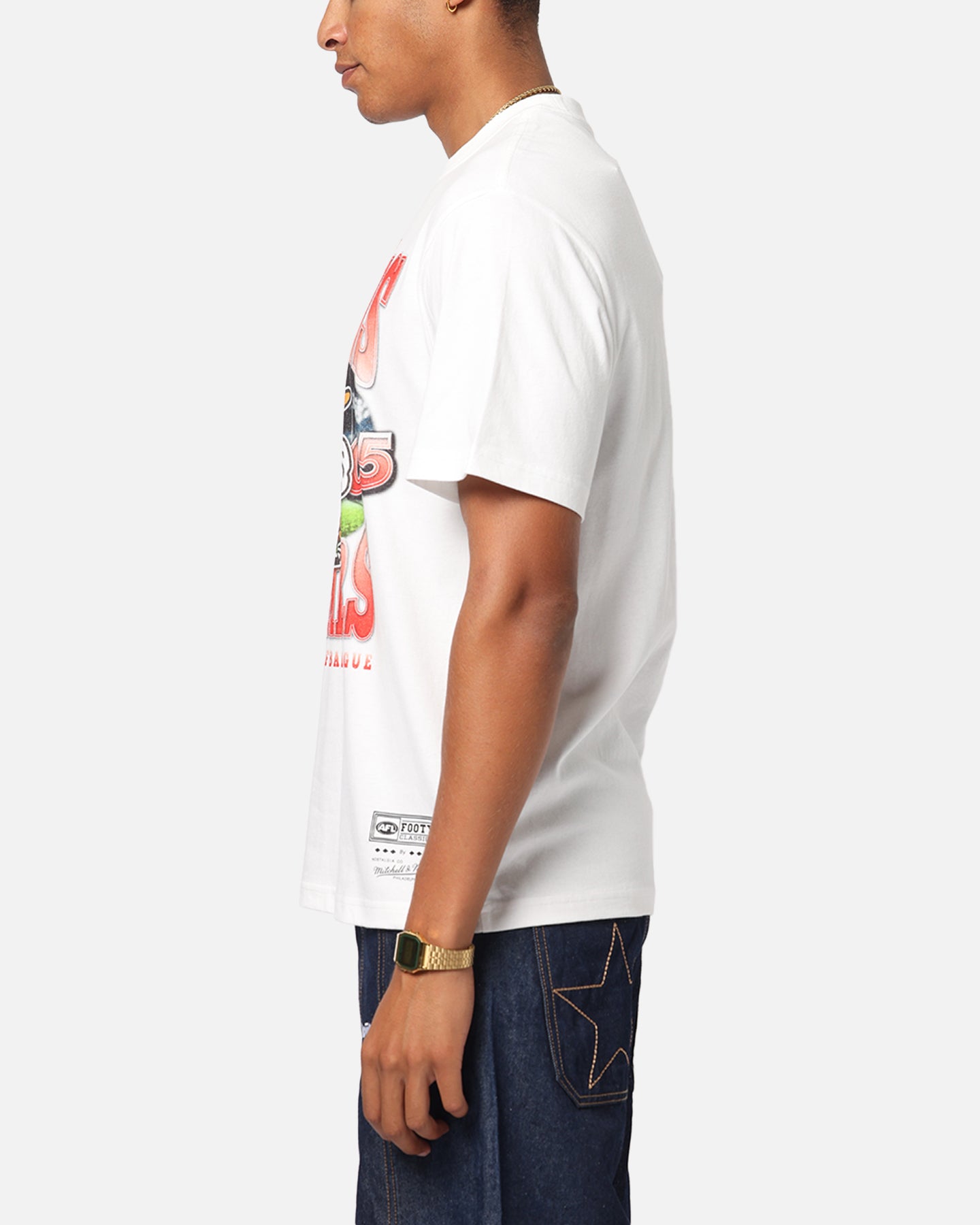 Mitchell & Ness Sydney Swans Mascot T-Shirt Vintage White、mySite、zt4zffjzw