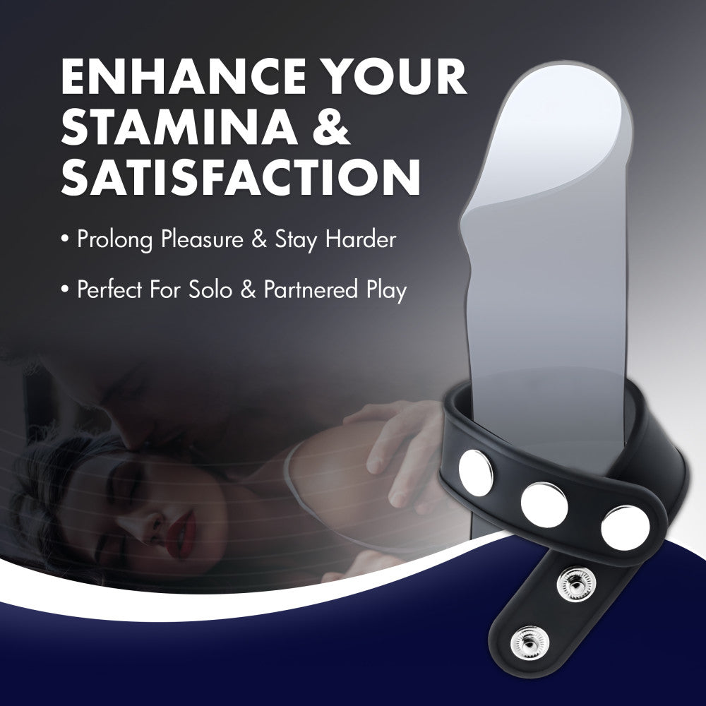 Performance By Blush® | VS5: Black Silicone 3-Snap Penis Strap、mySite、bottomscart