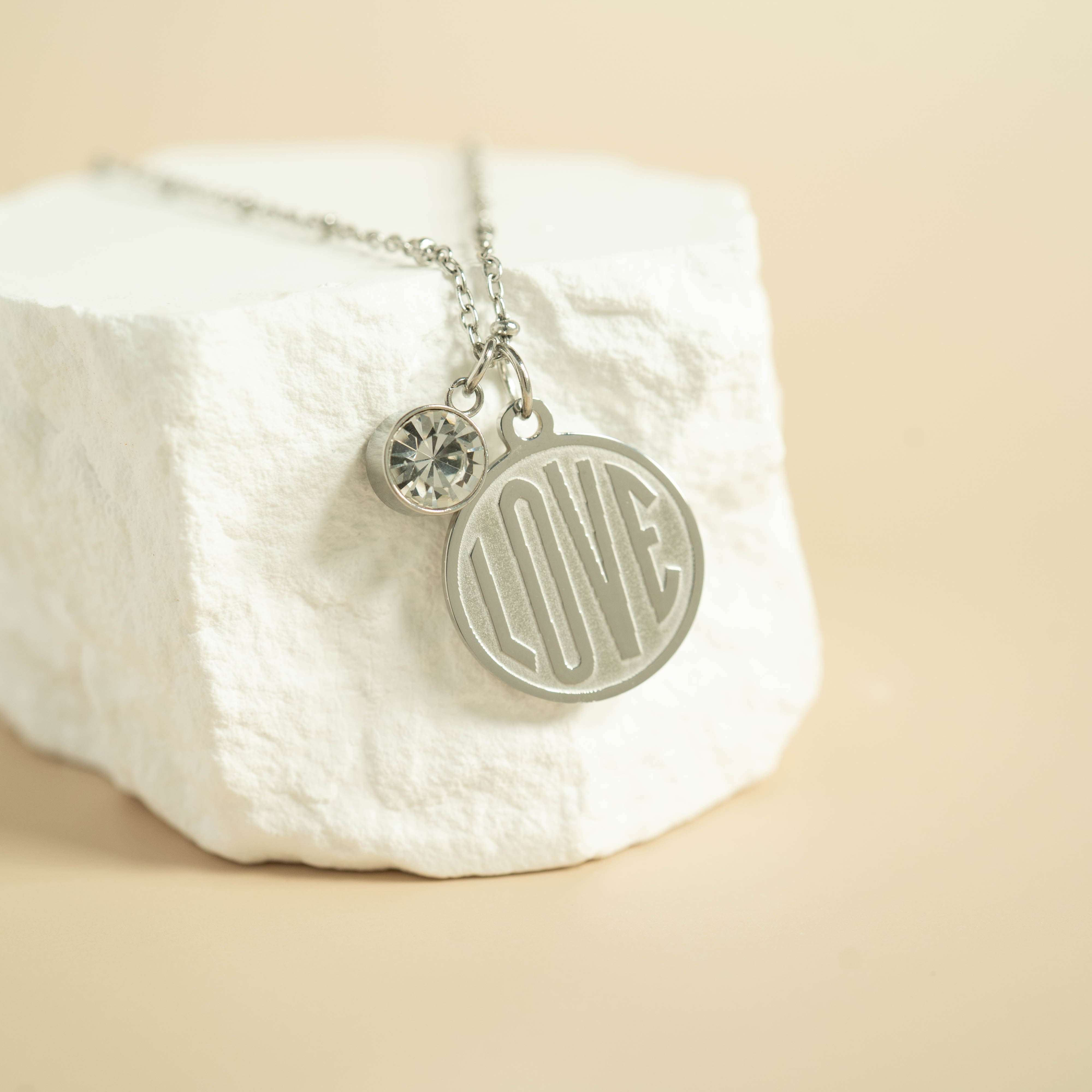 Stainless Steel Round Birthstone Charm 8mm / PDL0266、mySite、dreamappss