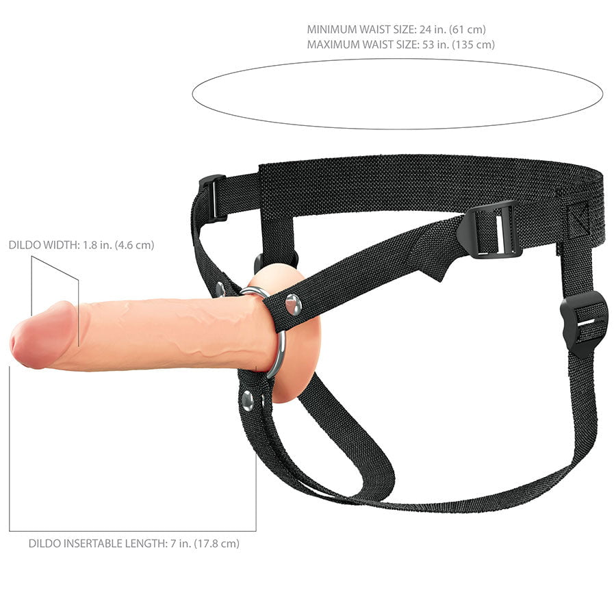 7 Inch Ultra Realistic Dual Density Silicone Hollow Strap On for Men、mySite、bottomscart