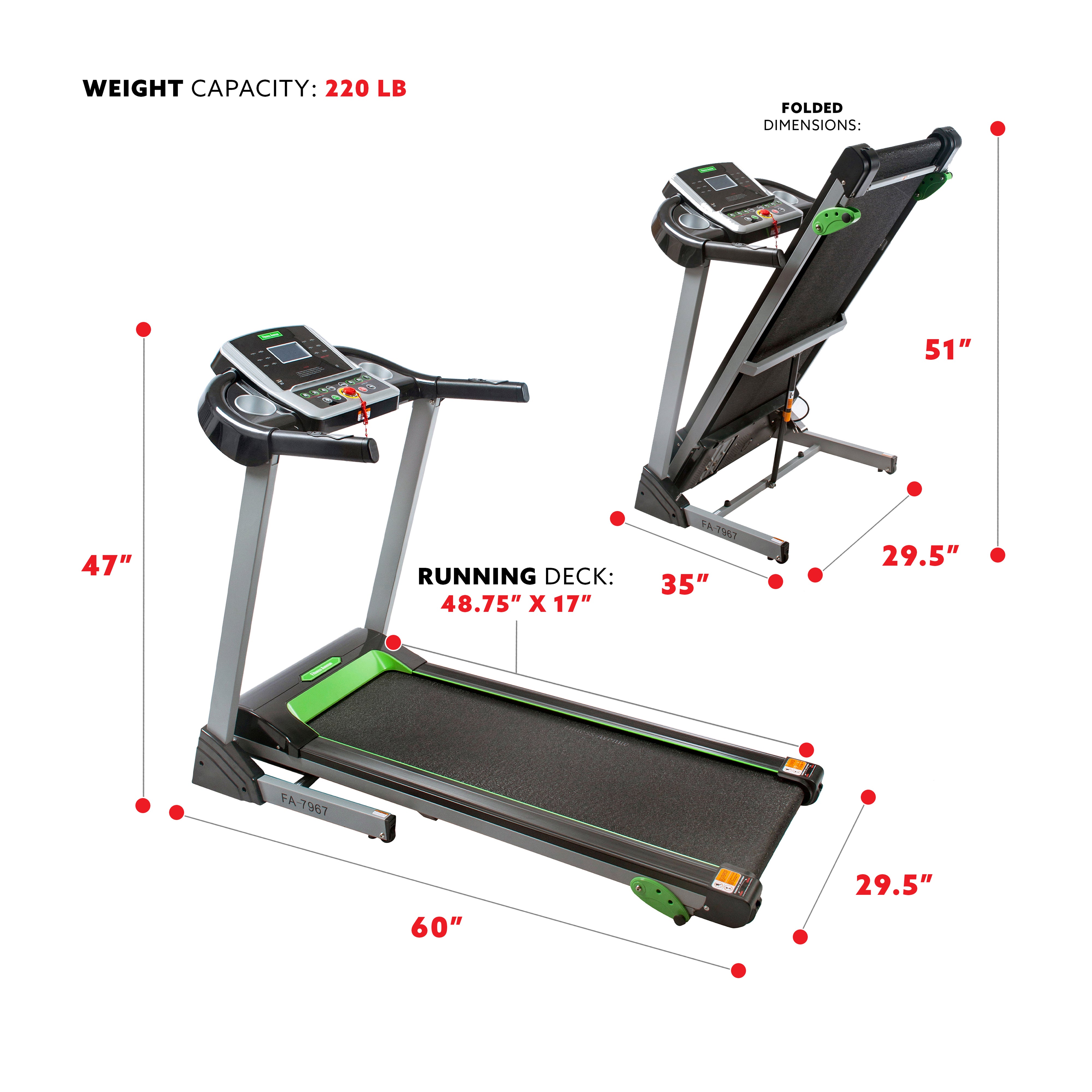  Fitness Avenue Manual Incline Treadmill with Bluetooth, Speakers、mySite、ghnorth