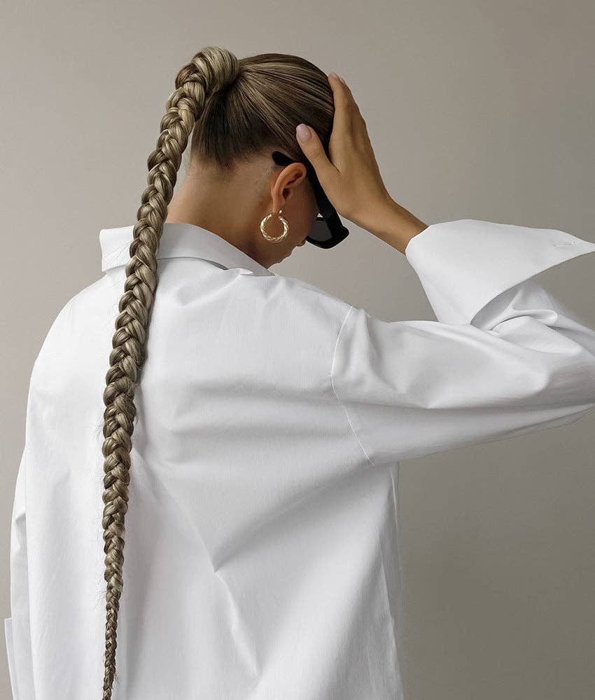 White Lapel Collar Button Down Fit Daily Shirt、mySite、dreamappss