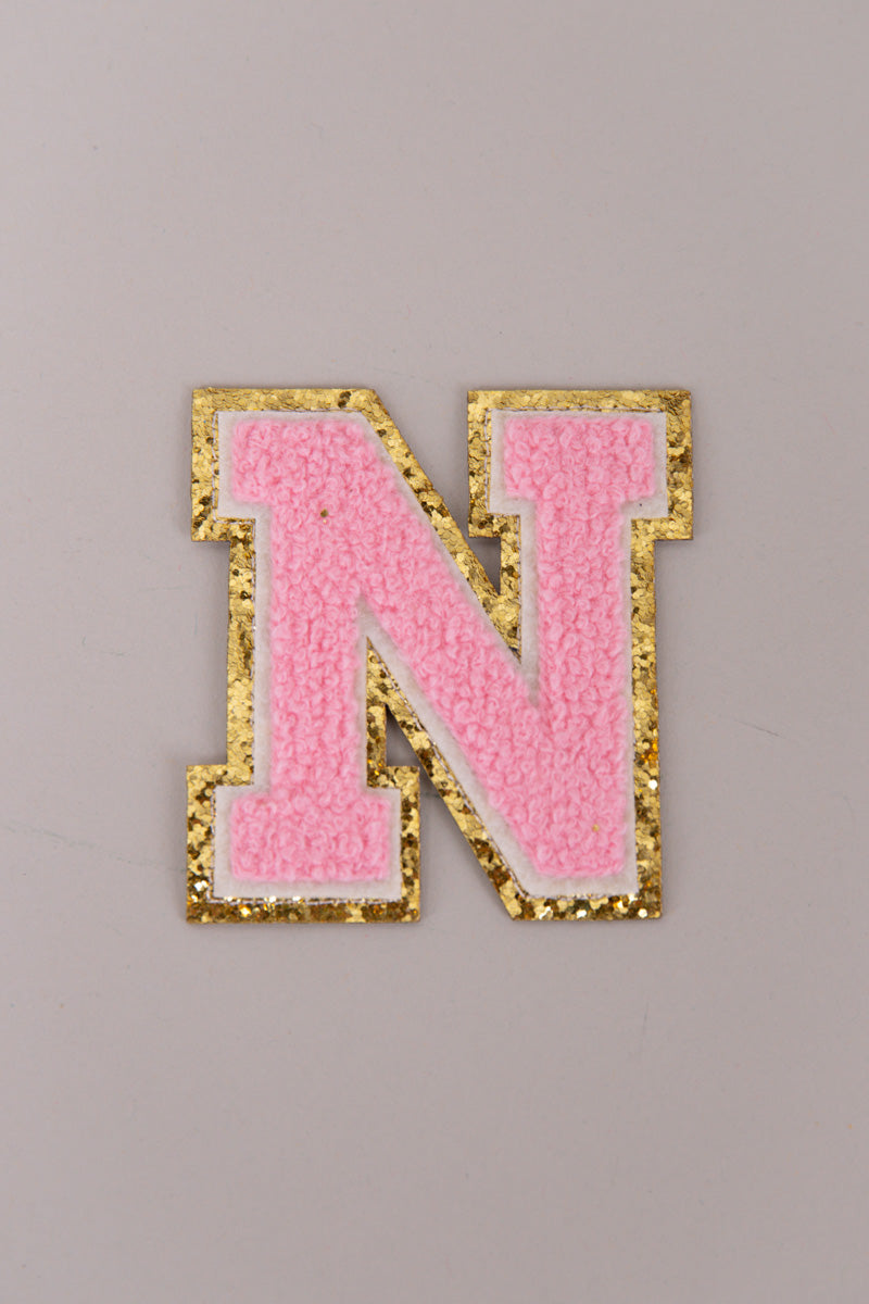 Chenille Adhesive Letter Patches- Light Pink 5.5cm、mySite、hinf8tx79