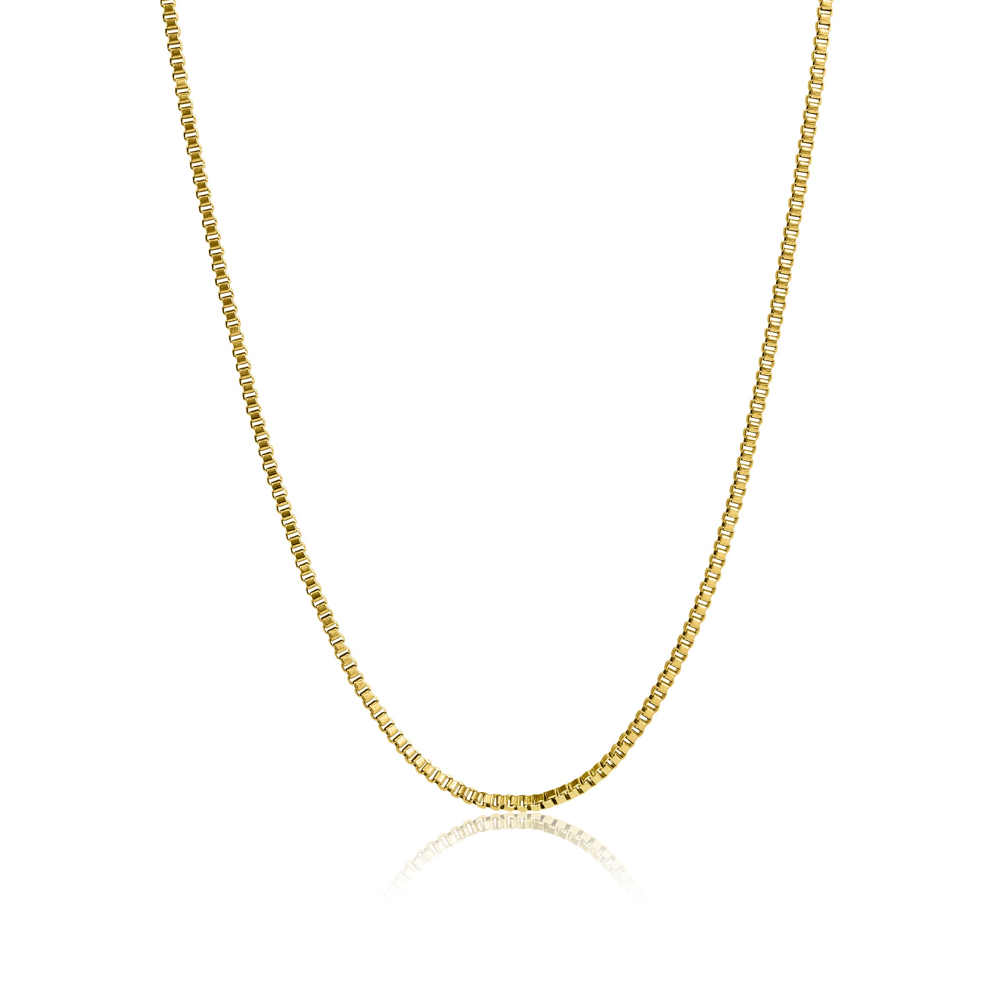 18K Gold PVD Stainless Steel 1.5mm Box Chain Necklace / CHJ2036、mySite、dreamappss