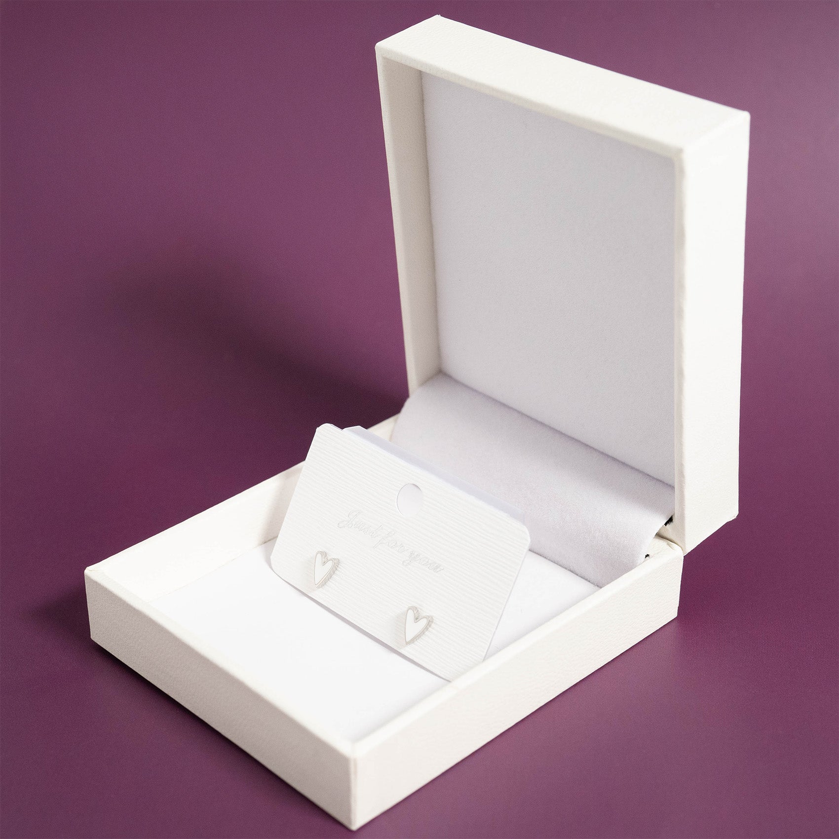 18K Gold PVD Stainless Steel White Enamel Heart Studs / ERJ0081、mySite、dreamappss