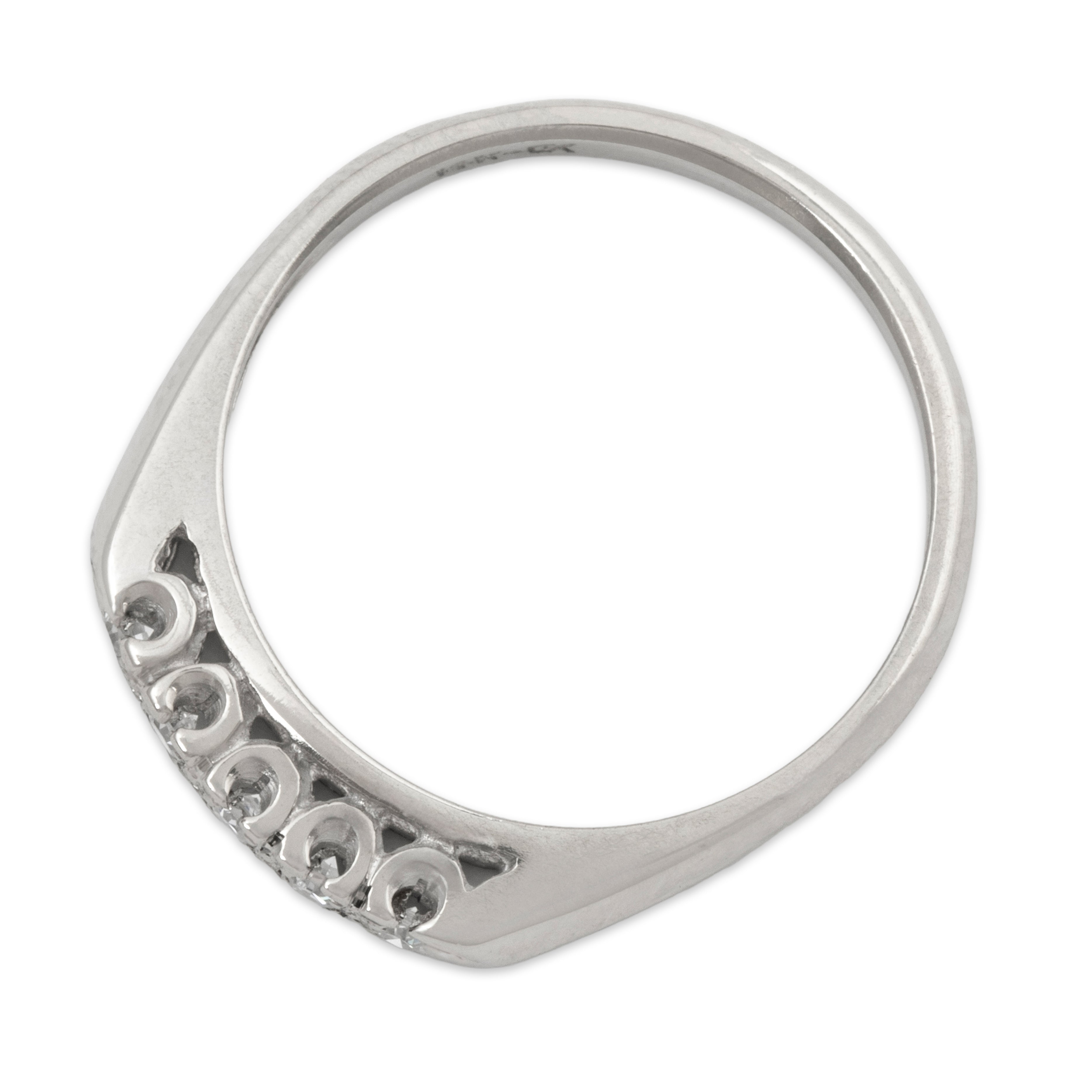 Vintage 14k White Gold Diamond Sparkling Line Band Ring 6.00、mySite、hinf8tx79