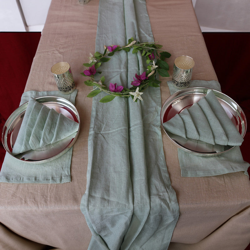 Pure Linen Table Runners | Sage Green、mySite、camillekostekn