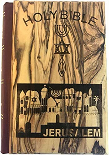 Jerusalem Bible, Olive Wood Cover carved with the Messianic Seal - crafted-in sign (English, 1094 pages) Unknown Binding、mySite、topwebapps