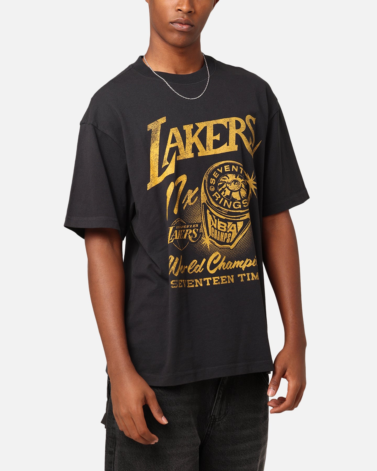 Mitchell & Ness Los Angeles Lakers Rings T-Shirt Faded Black、mySite、zt4zffjzw
