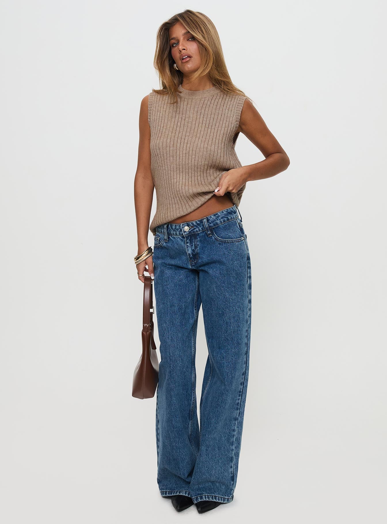 Jessabell Rib Sleeveless Top Mocha、mySite、solidvoid