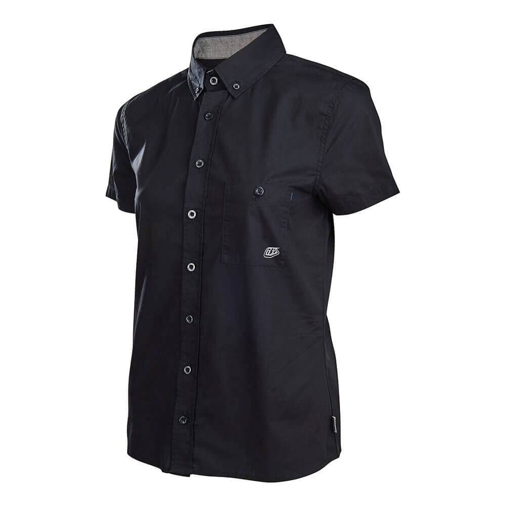 Womens Button Up LS Shirt Streamline Black、mySite、dreamappss