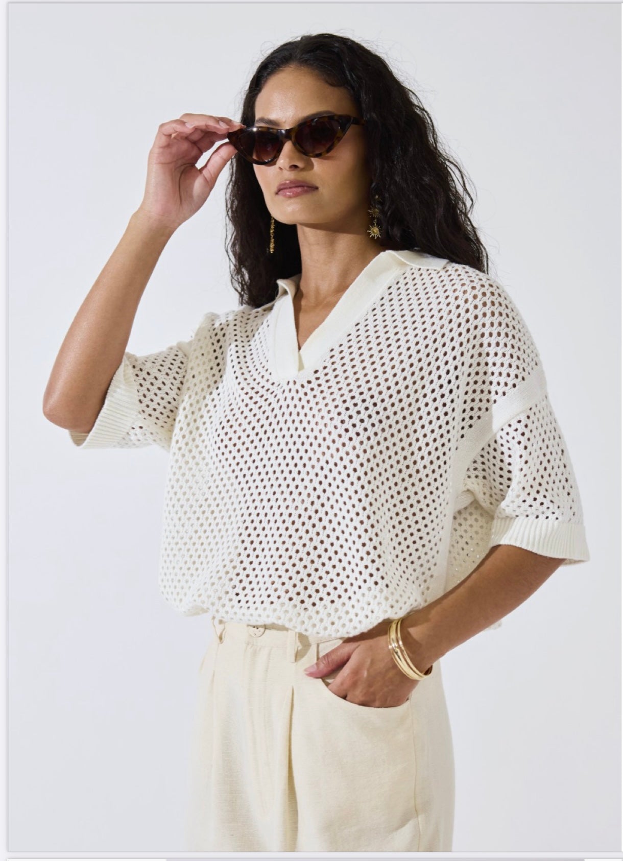 WISPR Relaxed Pointelle Polo、mySite、noshort