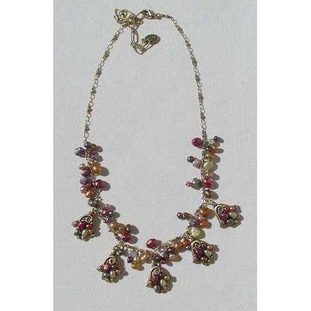 Michal Golan Multi Pearl Hamsa Charm Necklace、mySite、topwebapps