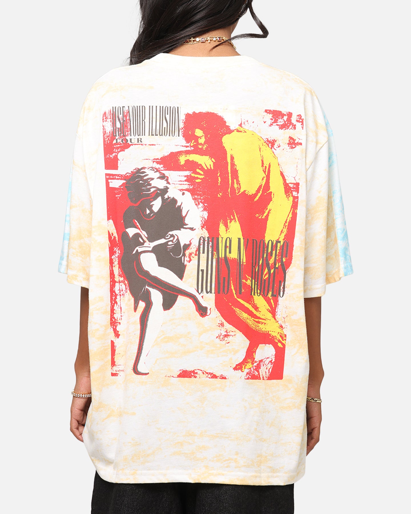 Guns N Roses Roses All Over T-Shirt Washed White、mySite、zt4zffjzw