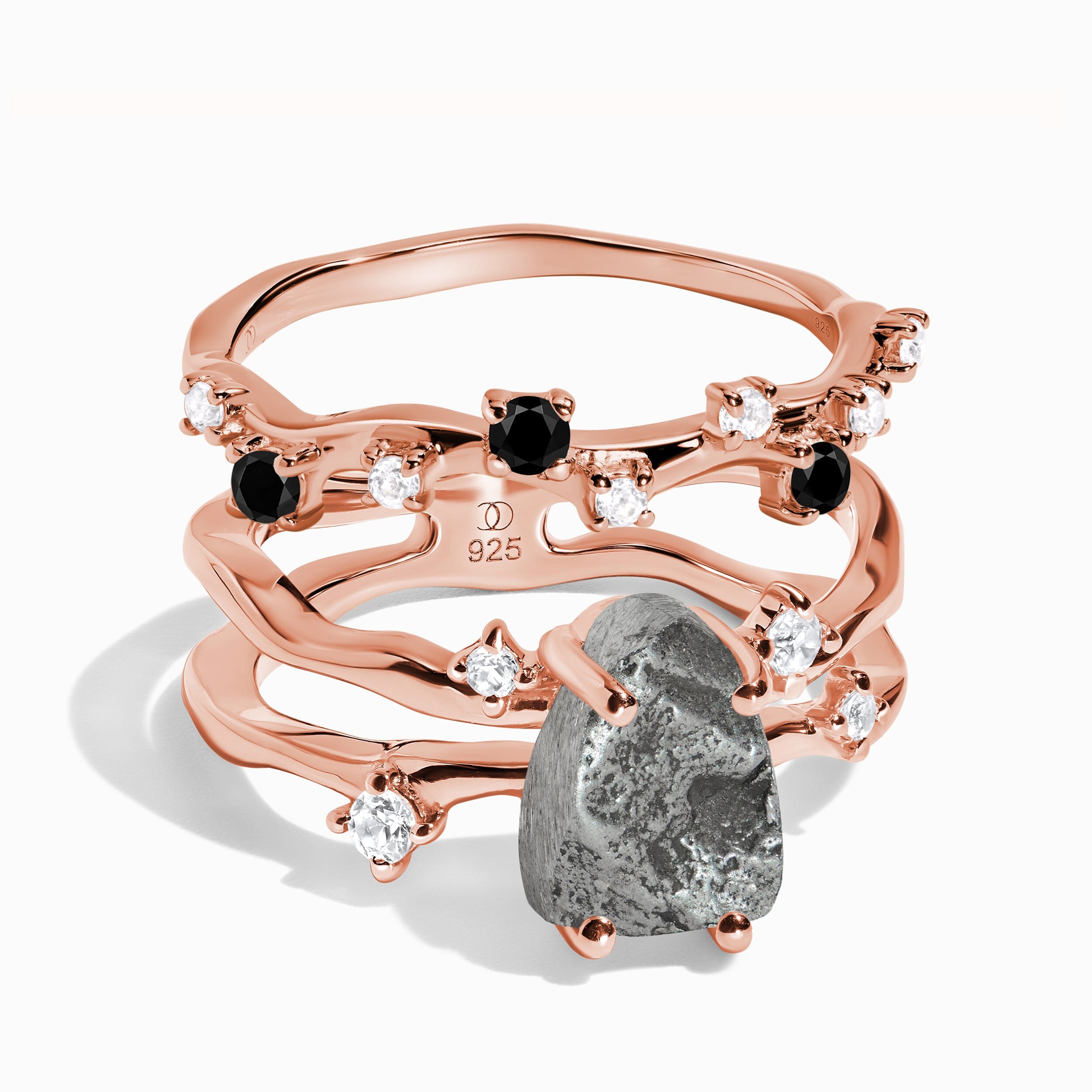 Meteorite Flow Ring & Black Onyx Stardust Band、mySite、hinf8tx79