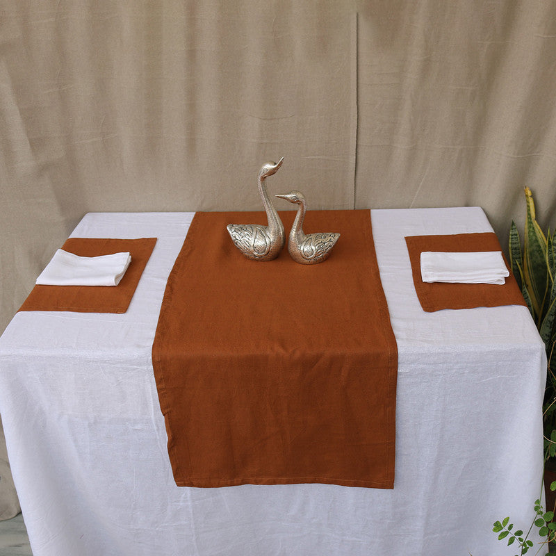 Pure Linen Table Runners | Cinnamon Brown、mySite、camillekostekn