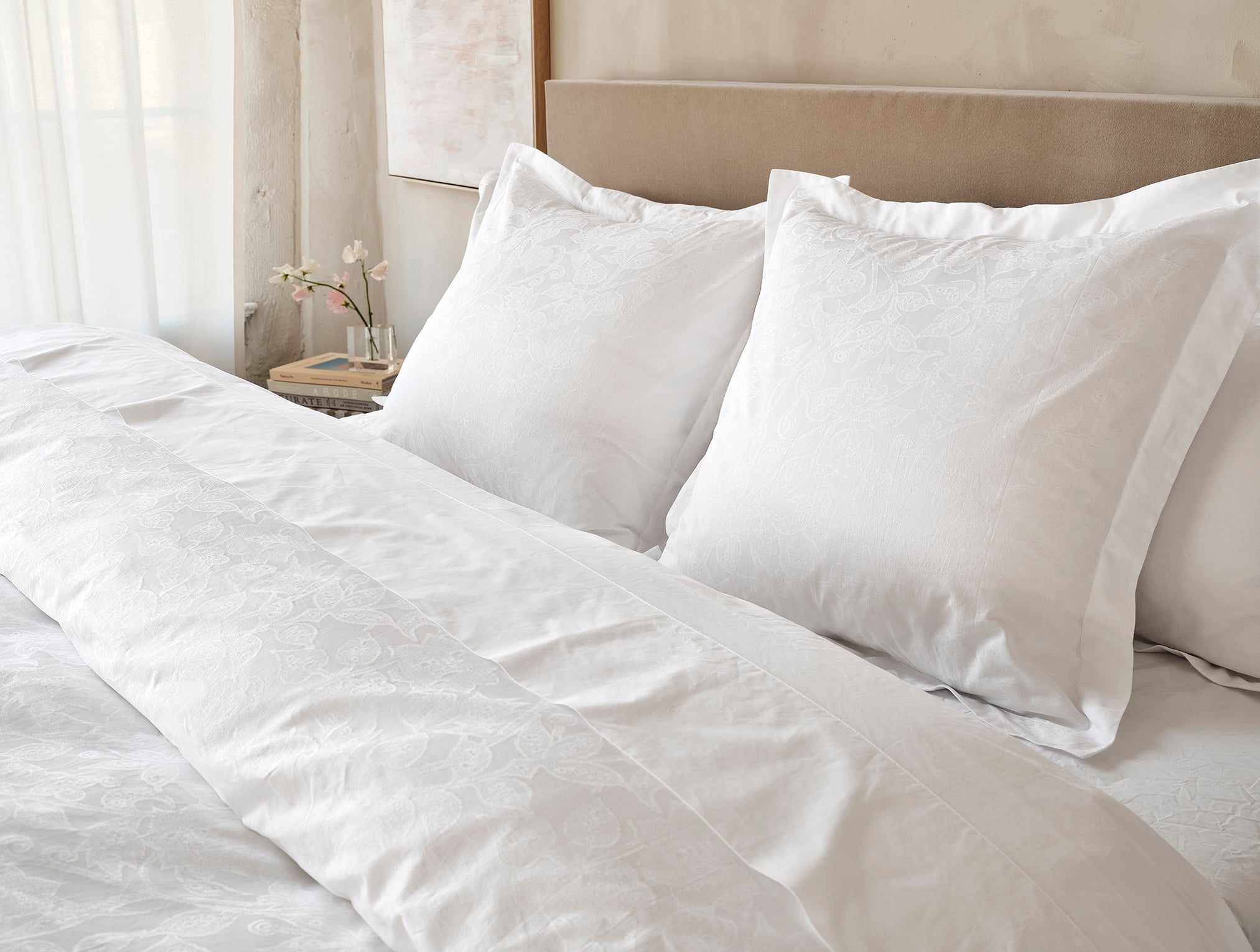  Heritage Organic Percale Jacquard Border Complete Bed Bundle、mySite、sugarbowlscore