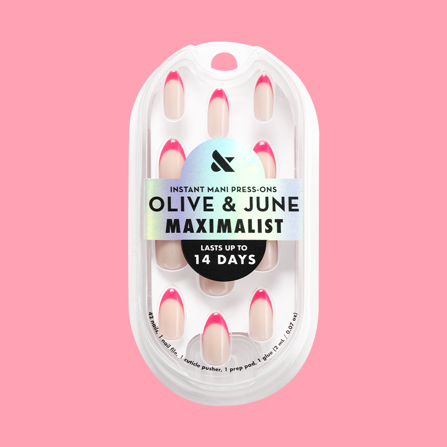 Hot Strawberry Velvet French - Press-On | Medium | Almond、mySite、solidvoid