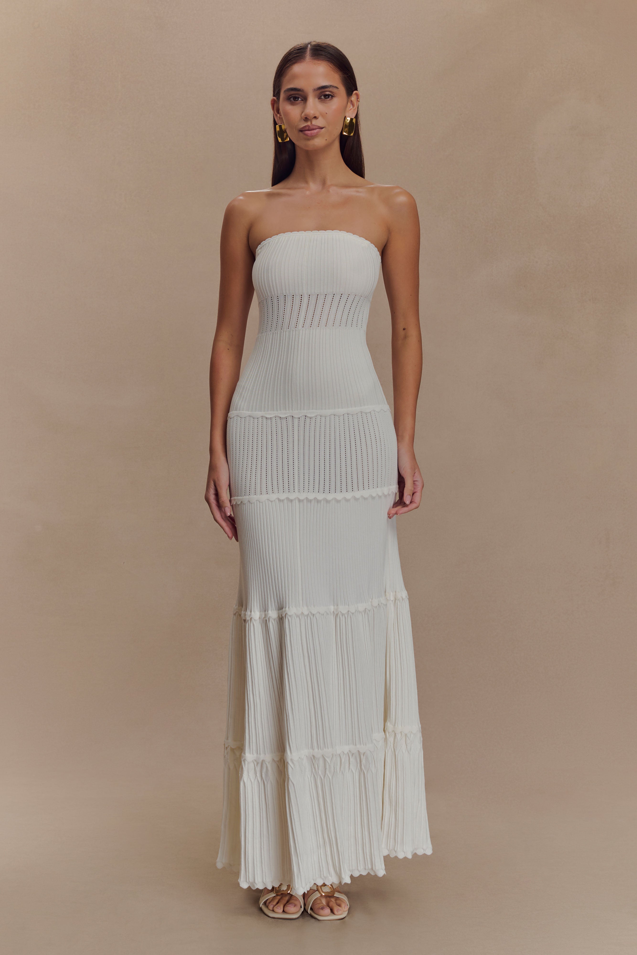 Finley Pointelle Knit Maxi Dress - Ivory、mySite、solidvoid