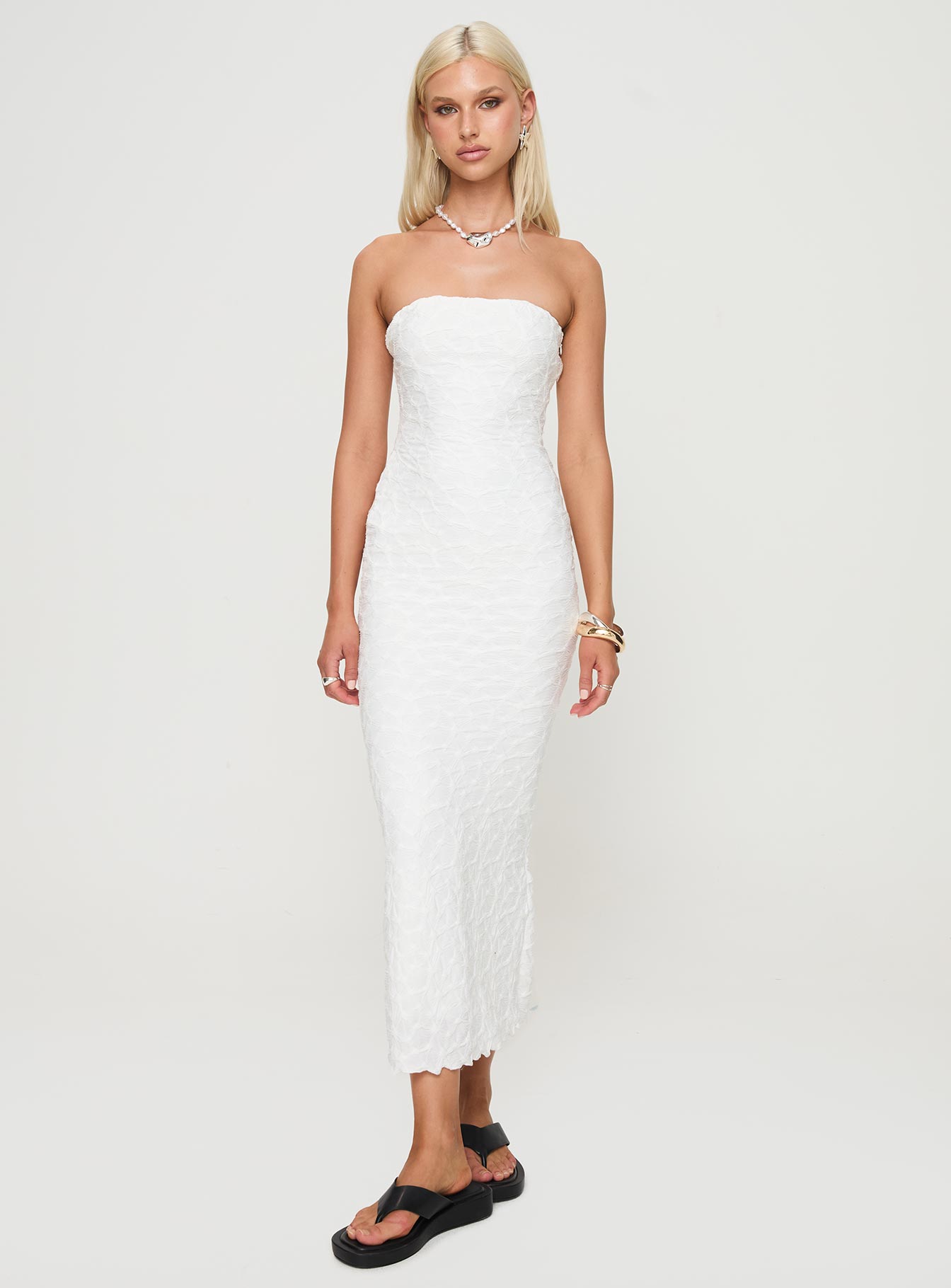 Jaxx Strapless Maxi Dress White、mySite、solidvoid