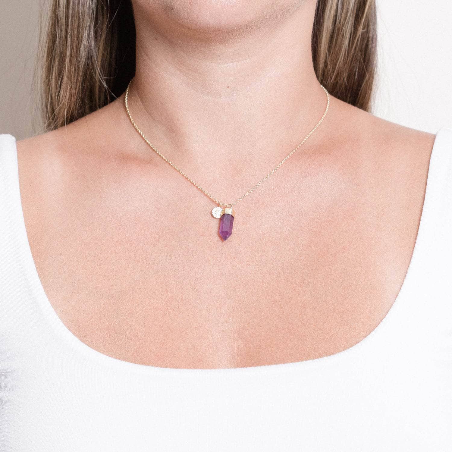 Delicate Amethyst Crystal Point Necklace、mySite、hinf8tx79