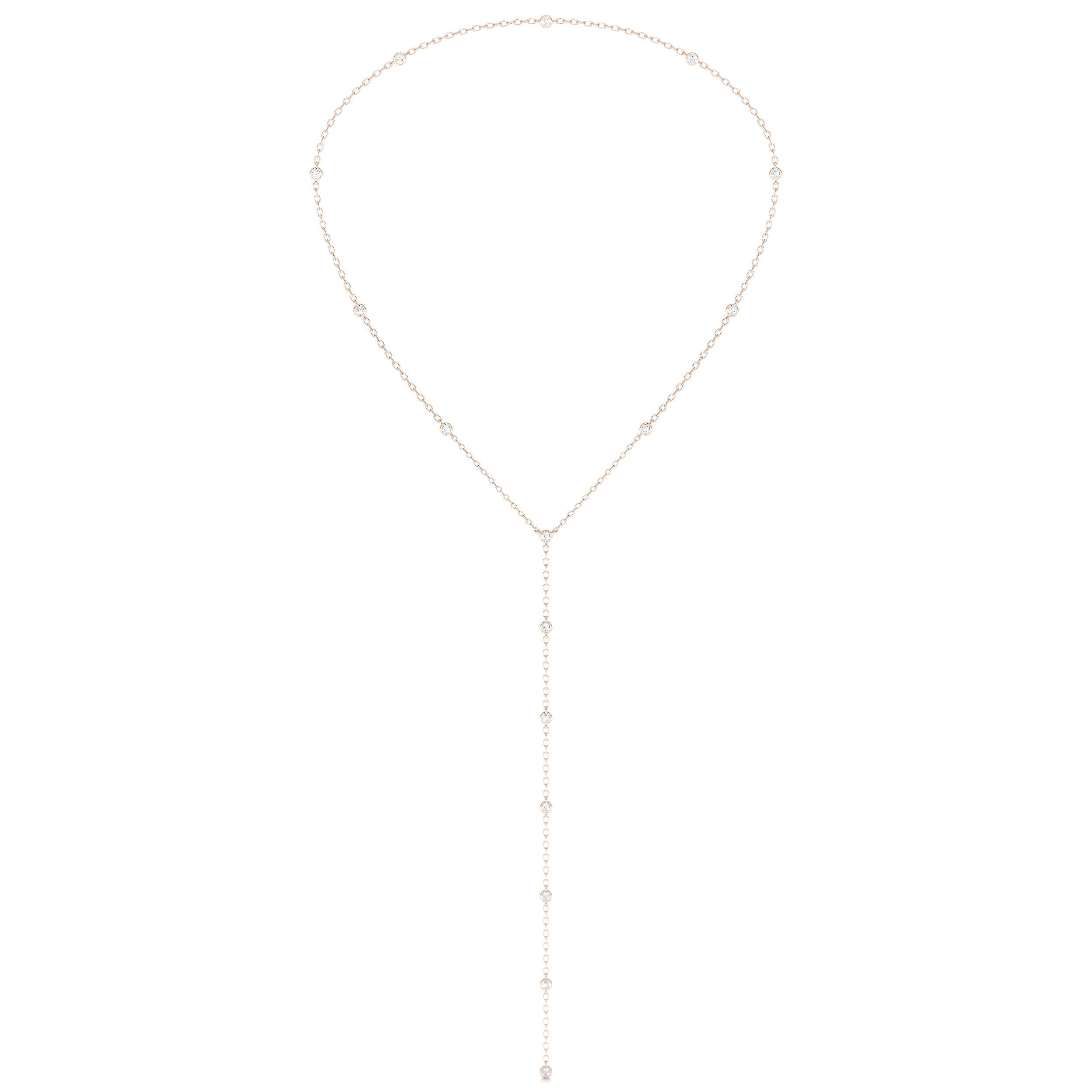 Tie Diamonds Necklace (1.1 Carat) -14K Rose Gold、mySite、hinf8tx79