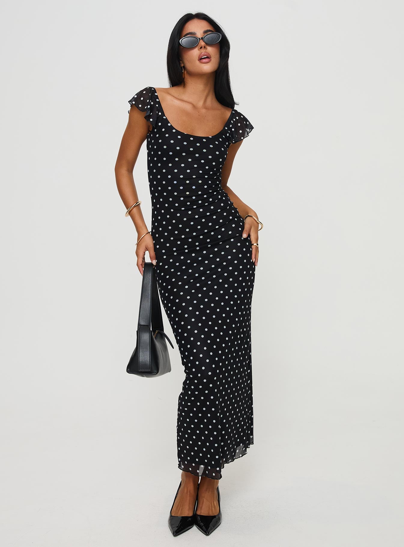 Sandberg Maxi Dress Black Polka Dot、mySite、solidvoid