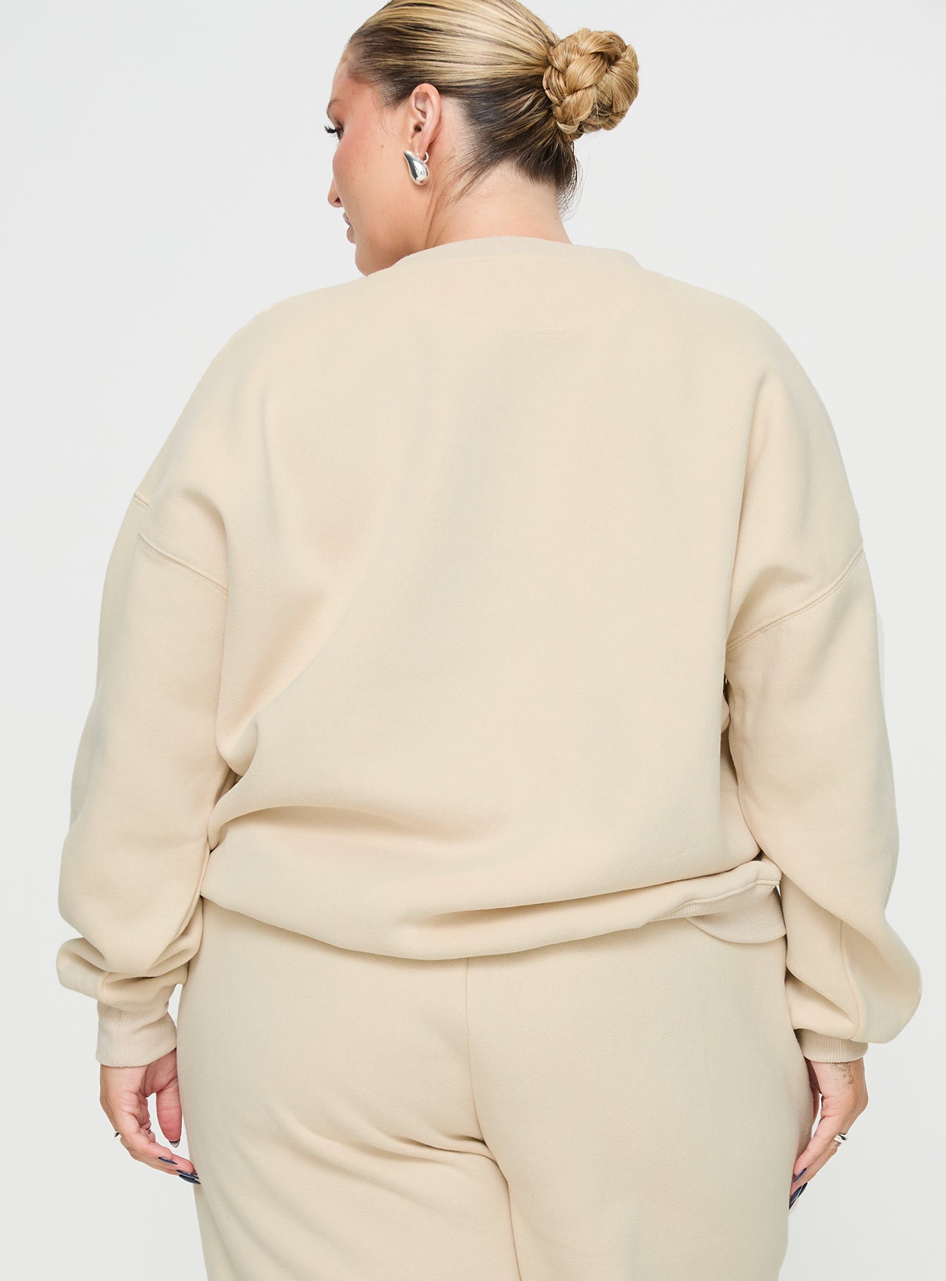 Princess Polly Crew Neck Sweatshirt Block / Cursive Text Stone Curve、mySite、solidvoid