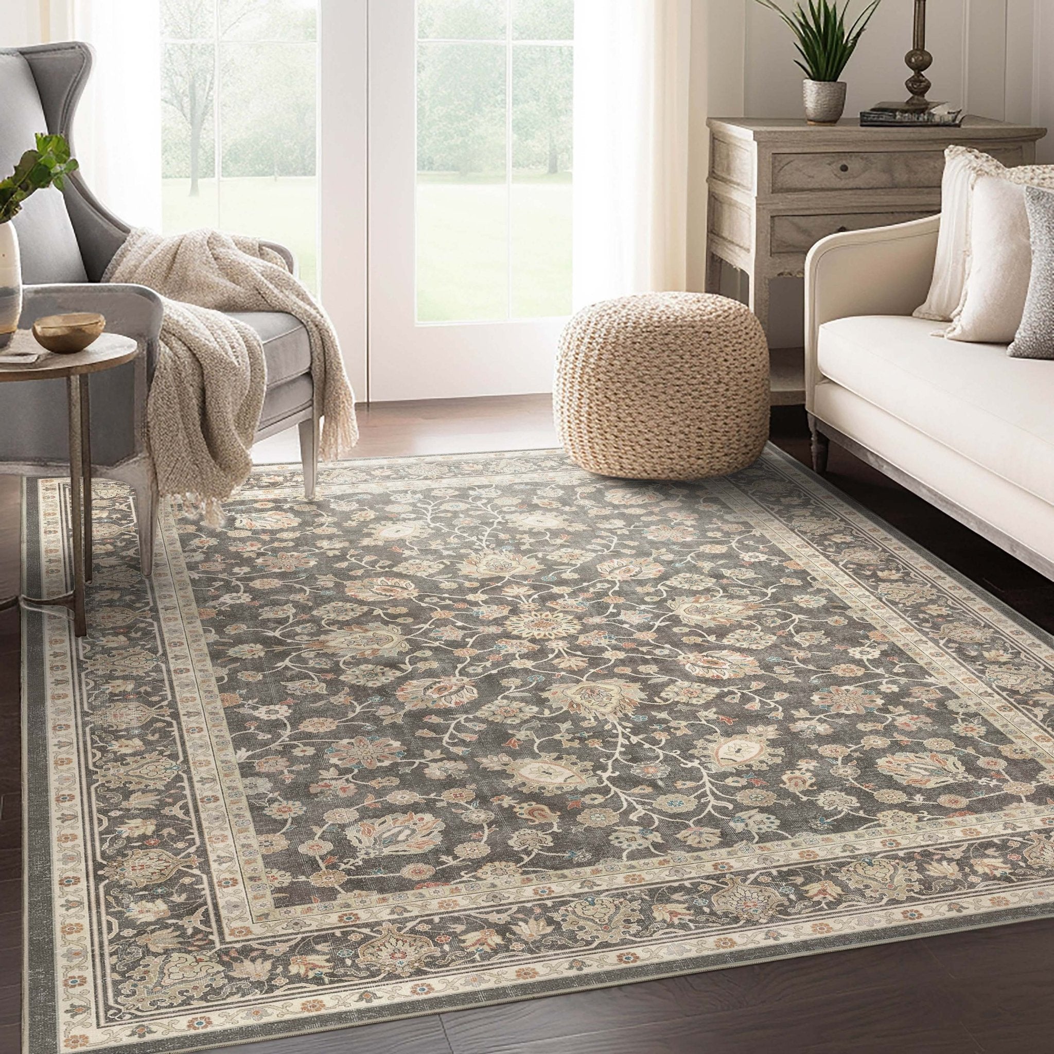 Rome Vintage Oriental Floral Flat-Weave Rug、mySite、gigharbornorthrealestate