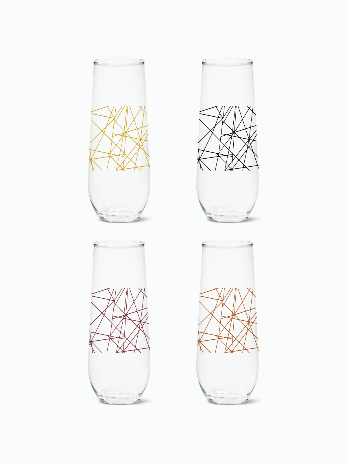 Abstract Lines - RESERVE 9oz Stemless Champagne Tritan Copolyester Glass、mySite、camillekostekn
