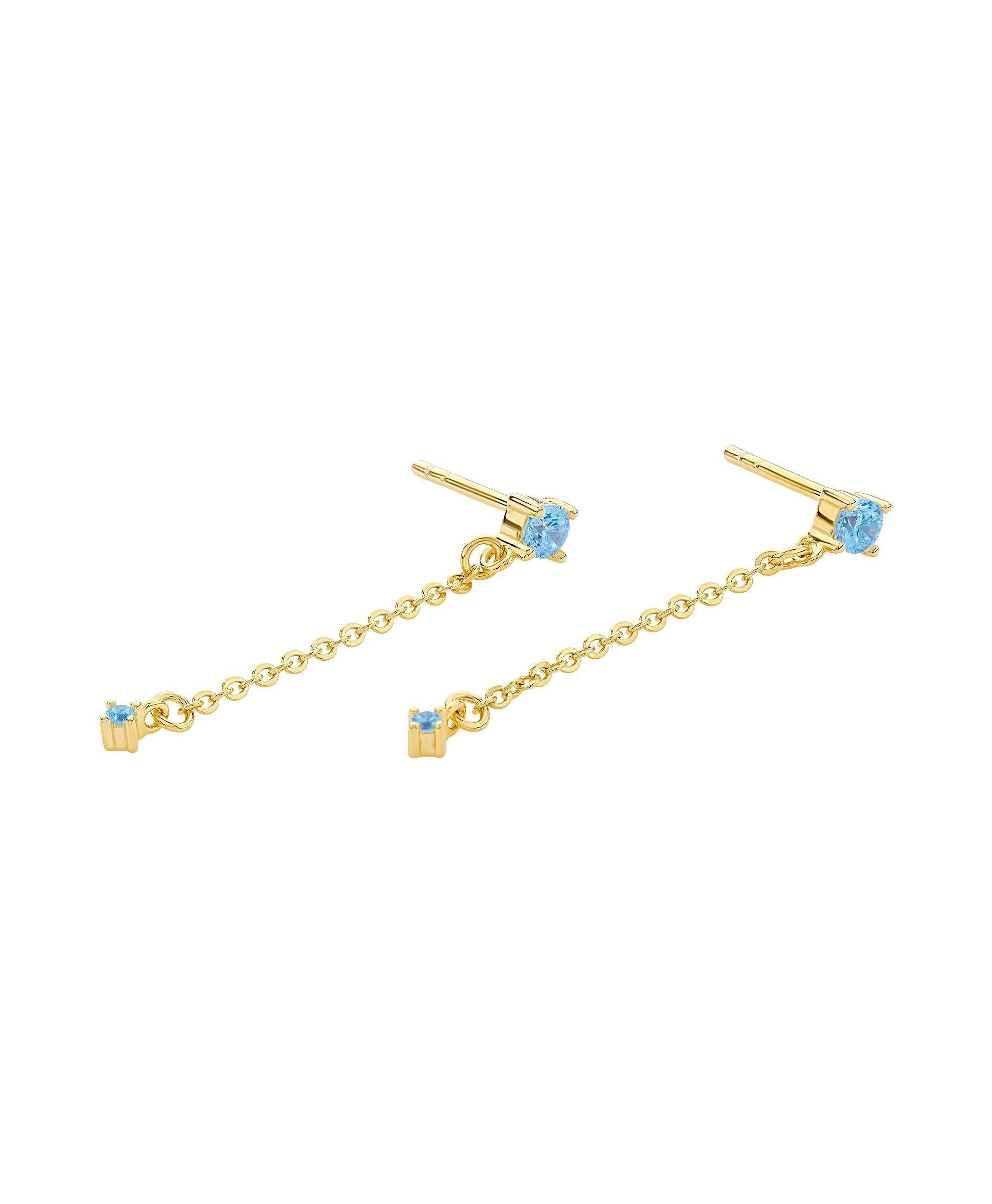  Rosa Earring Blue 18ct Gold Plated