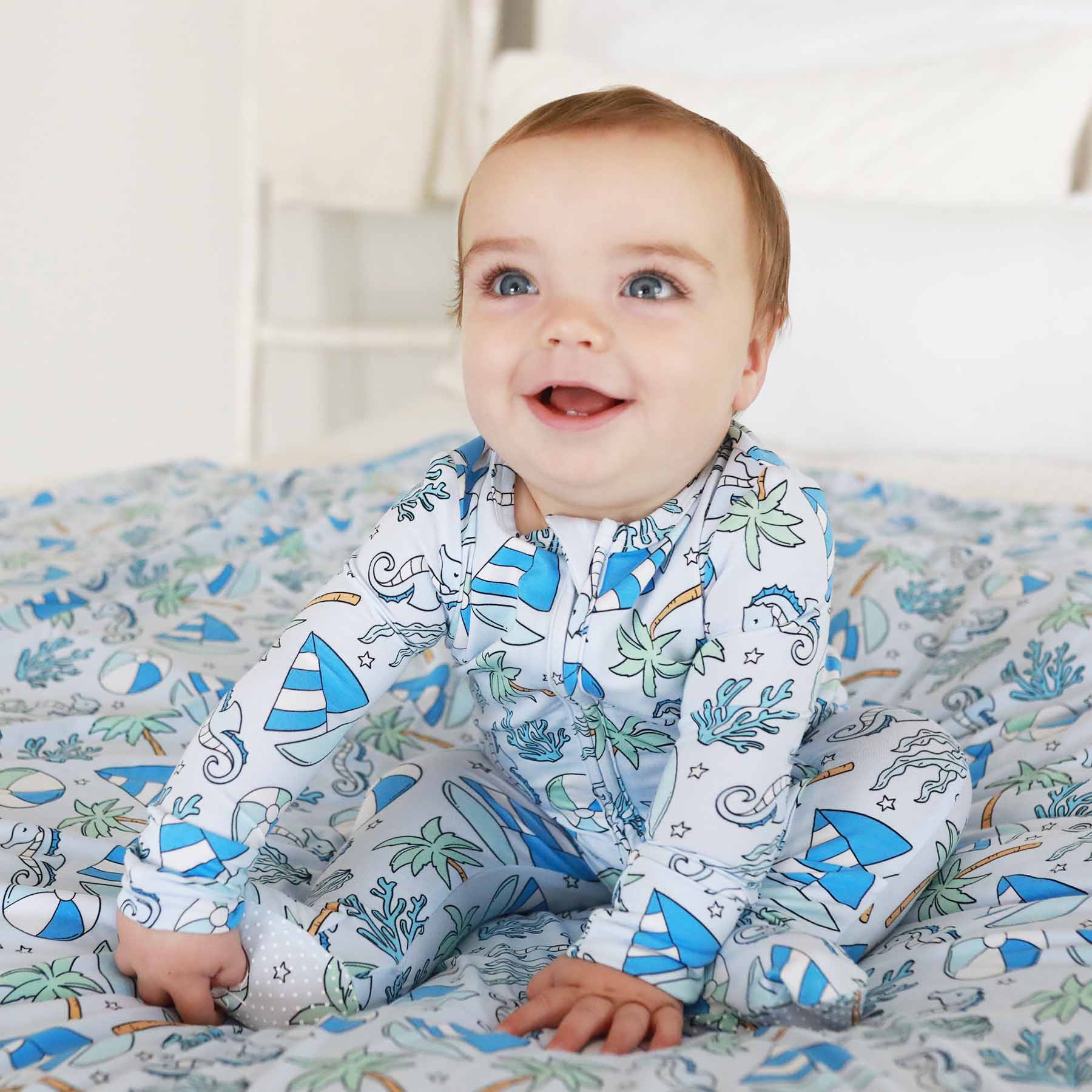  Tiny Tides Zipper Footie | Blue、mySite、layawaytickets