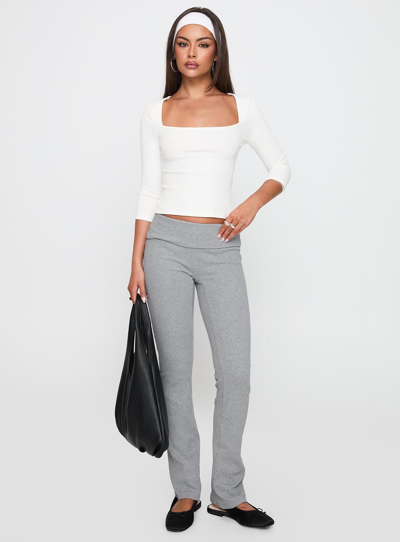 So American Rib 3/4 Sleeve Top White、mySite、solidvoid