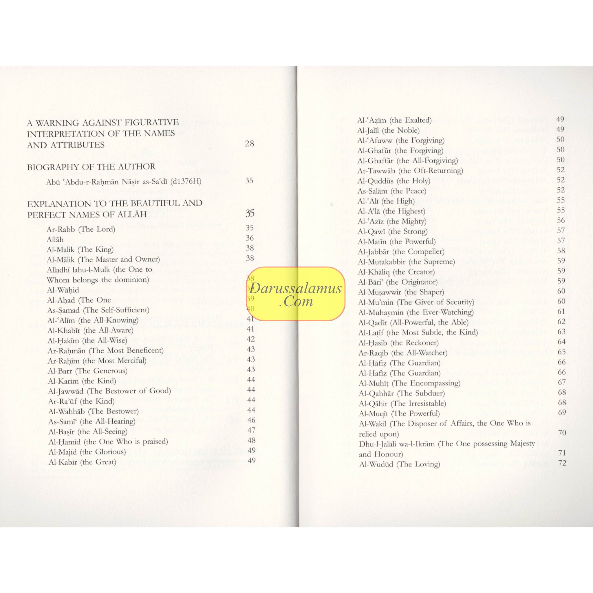 Explanation to the Beautiful and Perfect Names of Allah By Abu 'Abdur-Rahman Nasir as-Sa'di、mySite、topwebapps