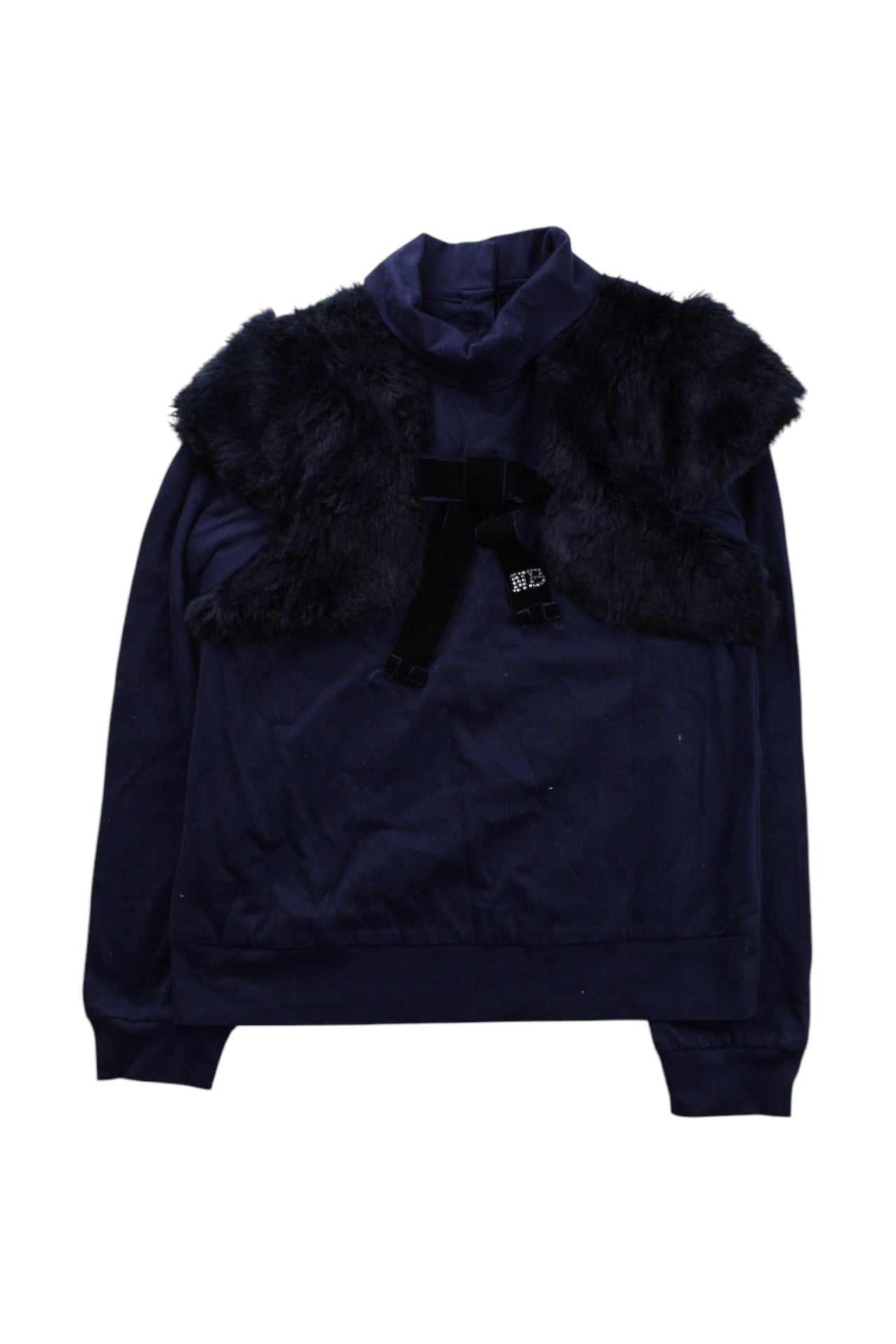 Nicholas & Bears Crewneck Fur Accent Sweatshirt 10Y、mySite、g9winljtr