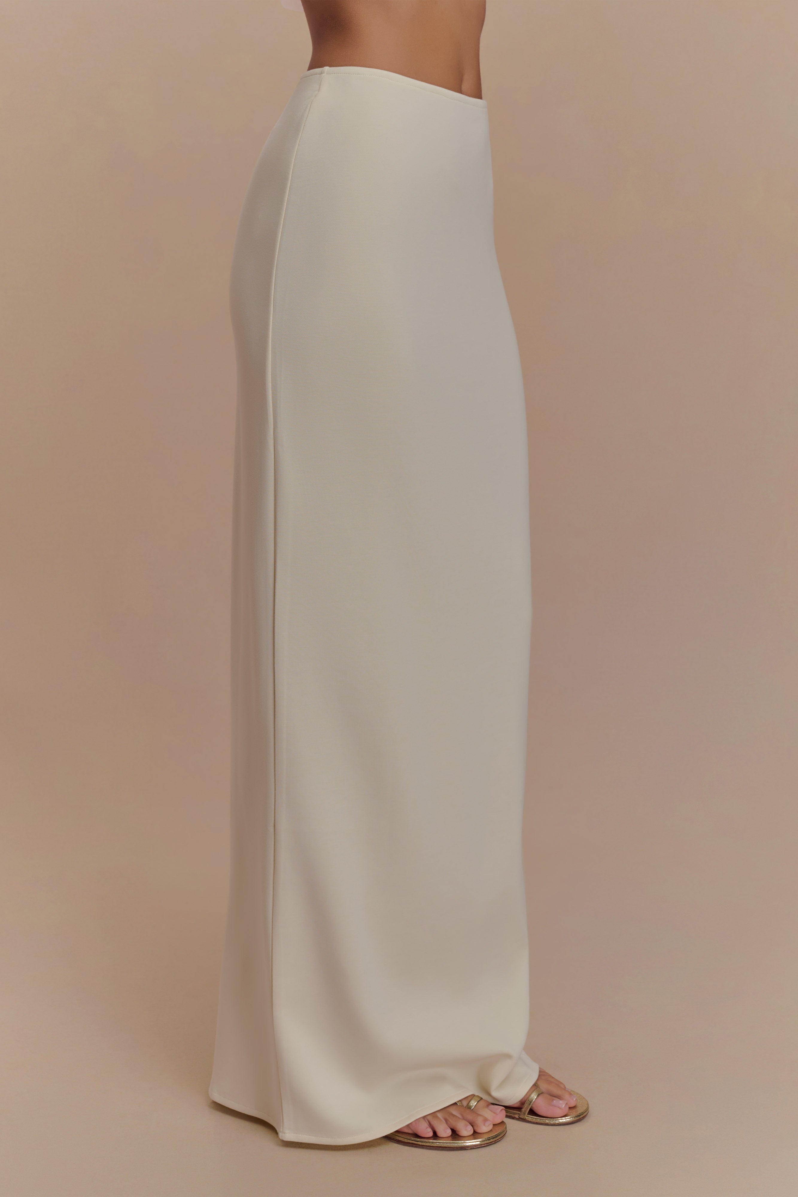 Eris Scuba Jersey Maxi Skirt - Ivory、mySite、solidvoid