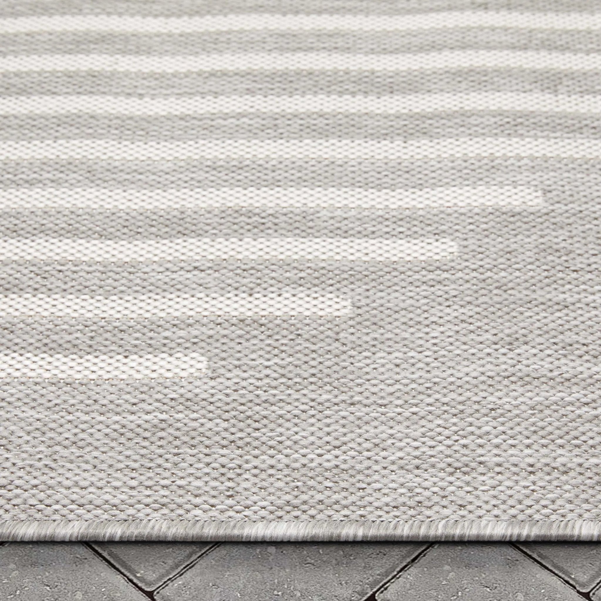Alder Modern Stripes Indoor/Outdoor Ivory Grey Flat-Weave Rug、mySite、gigharbornorthrealestate