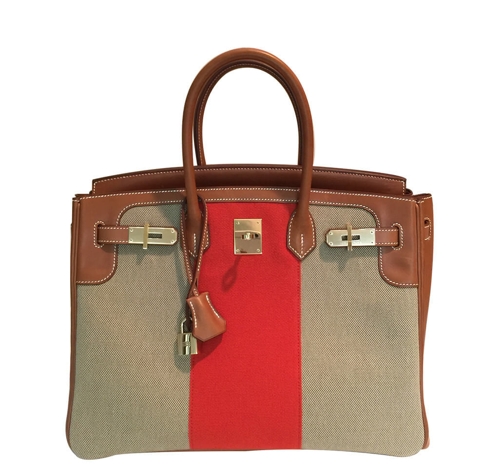 Hermes Birkin 35 Flag Bag Tan Orange Toile Limited Edition、mySite、garminoutage.com